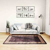 VidaXL Vloerkleed wasbaar anti-slip 120x170 cm zwart en goudkleurig