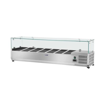 Opzetkoelvitrine - 160 x 33 cm - glasafdekking