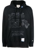 Maison MIHARA YASUHIRO hoodie à slogan imprimé - Noir - thumbnail