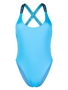 Stella McCartney maillot de bain à bretelles à logo - Bleu