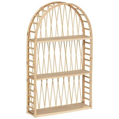 Wandkastje bamboe effect - beige - bamboe - 3 plankjes -?75 x 45 cm
