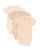 HEMA Romper Katoen Met Stretch - 3 Stuks Zand (zand)