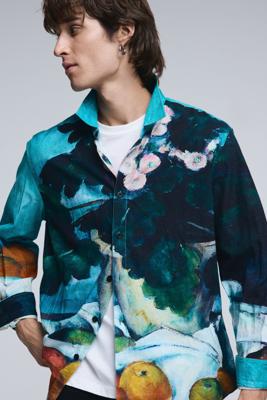 Overhemd met stillevenruit - BLUE - XL