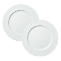 Onderborden - 2x - wit - 33 cm - kunststof - Diner borden - kerstdiner dinerborden Onderborden - 2x - wit - 33 cm - kunststof - Diner borden - kerstdiner dinerborden