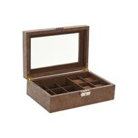 Juwelenkistje Home ESPRIT Bruin Polyurethaan Kristal Hout MDF 25 X 16,5 X 8,5 CM