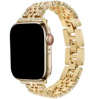 Apple Watch Diamant Stalen Schakel Band Eline - Goud - 38, 40, 41 & 42mm Apple Watch Diamant Stalen Schakel Band Eline - Goud - 38, 40, 41 & 42mm