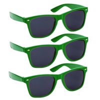 Hippe party zonnebrillen groen 10 stuks - Verkleedbrillen