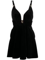 Elisabetta Franchi robe courte à col v - Noir