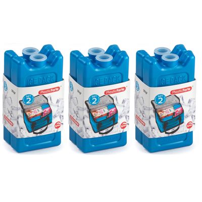 6x stuks 90 grams koelelementen 11 x 5.5 cm kobalt blauw