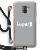 Topwijf Grijs Wit: Samsung Galaxy A8 (2018) Transparant Hoesje met koord