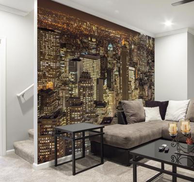 New York fotobehang nachtvisie