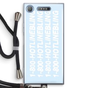 Hotline bling blue: Sony Xperia XZ1 Transparant Hoesje met koord