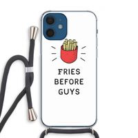 Fries before guys: iPhone 12 Transparant Hoesje met koord