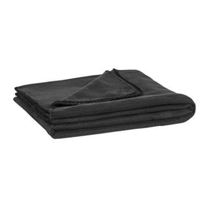 Fleeceplaid Basic - zwart - 125x150 cm - Leen Bakker