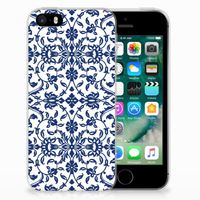 Apple iPhone SE | 5S TPU Case Flower Blue - thumbnail