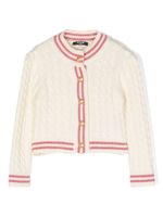 Balmain Kids cardigan à col rond - Tons neutres