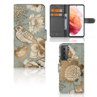 Hoesje voor Samsung Galaxy S21 Vintage Bird Flowers - thumbnail