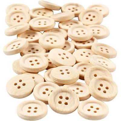 Creativ Company Houten knopen, d 18 mm, 4 gaten, 40 stuk/ 1 doos