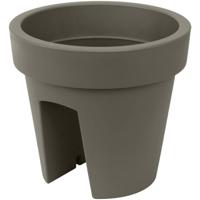 Bloempot/plantenpot - taupe - kunststof - D25 cm - 5 liter - geschikt voor een balkon