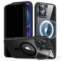 iPhone 16 Plus Classic Hybrid Case with Stash Stand Privacy Protection Bundle - Clear Black