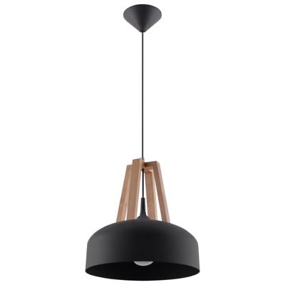 Hanglamp CASCO zwart/natuurlijk hout