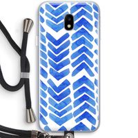 Blauwe pijlen: Samsung Galaxy J3 (2017) Transparant Hoesje met koord