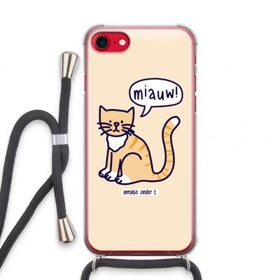 Miauw: iPhone SE 2020 Transparant Hoesje met koord