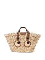 Anya Hindmarch sac à main Eyes en paille - Marron