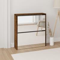 VidaXL Schoenenkast met spiegel 2-laags 63x17x67 cm gerookt eiken