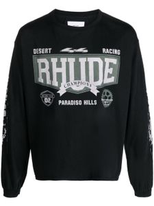 RHUDE t-shirt en coton à logo imprimé - Noir