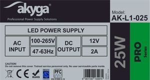 Akyga Industriële netvoeding 2 A 25 W 14 V/DC 1 stuk(s)