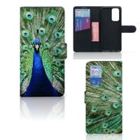 OnePlus 9 Pro | Telefoonhoesje | Met pasjeshouder | Pauw