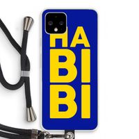 Habibi Blue: Pixel 4 Transparant Hoesje met koord
