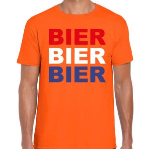 Bier t-shirt oranje voor heren - Koningsdag / EK/WK shirts