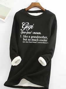 Women's Gigi Like A Grandmother But So Much Cooler Text Letters Loose Simple Sweatshirt