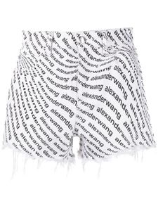 Alexander Wang short Bite à motif monogrammé - Noir