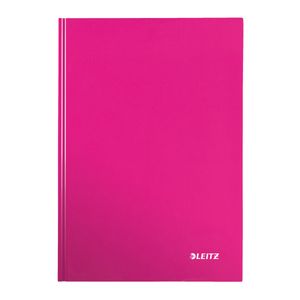 Notitieboek Leitz WOW A4 160blz 90gr lijn roze