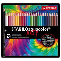 Kleurpotlood stabilo 1624 aquacolor blik 24st ass | 5 stuks