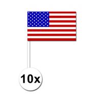 10 zwaaivlaggetjes Amerika 12 x 24 cm - thumbnail
