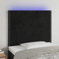 Hoofdbord LED 80x5x118/128 cm fluweel zwart