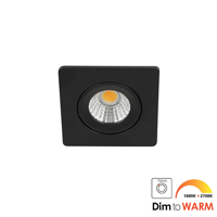 LED mini spot kantelbaar 5Watt vierkant ZWART IP65 dimbaar - dim to warm - thumbnail