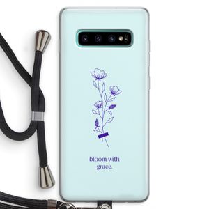 Bloom with grace: Samsung Galaxy S10 Plus Transparant Hoesje met koord