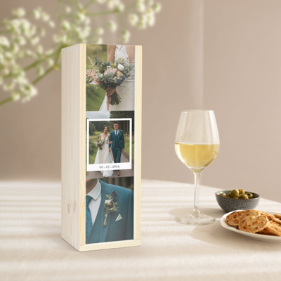 Luxe wijnkist bedrukken - 1 vaks - Chromaluxe
