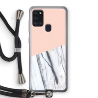 A touch of peach: Samsung Galaxy A21s Transparant Hoesje met koord
