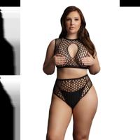 Le Désir by Shots Duo Net Key-Hole Bh Set - Plus Size - thumbnail