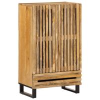 Hoge kast 60x34x100 cm massief ruw mangohout