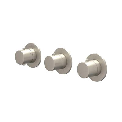 Afbouwdeel IVY Bond Inbouwthermostaat 2 Stopkranen Symmetry Met Ronde Rozetten Geborsteld Nickel PVD