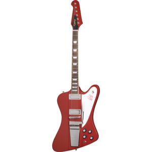 Epiphone 1963 Firebird V Maestro Vibrola Ember Red elektrische gitaar met hard case