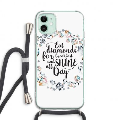 Diamonds: iPhone 11 Transparant Hoesje met koord