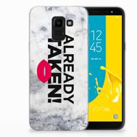 Samsung Galaxy J6 2018 | Siliconen hoesje | met naam Already Taken White Samsung Galaxy J6 2018 | Siliconen hoesje | met naam Already Taken White
